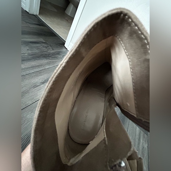 ZARA Taupe Suede Platform High Heel Ankle Boots – Size 40 (US 9.5) - Picture 12 of 13